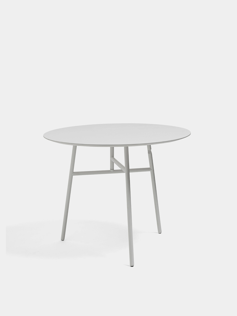 Tilt Top Table - White Stained Ash Veneer - 90 cm