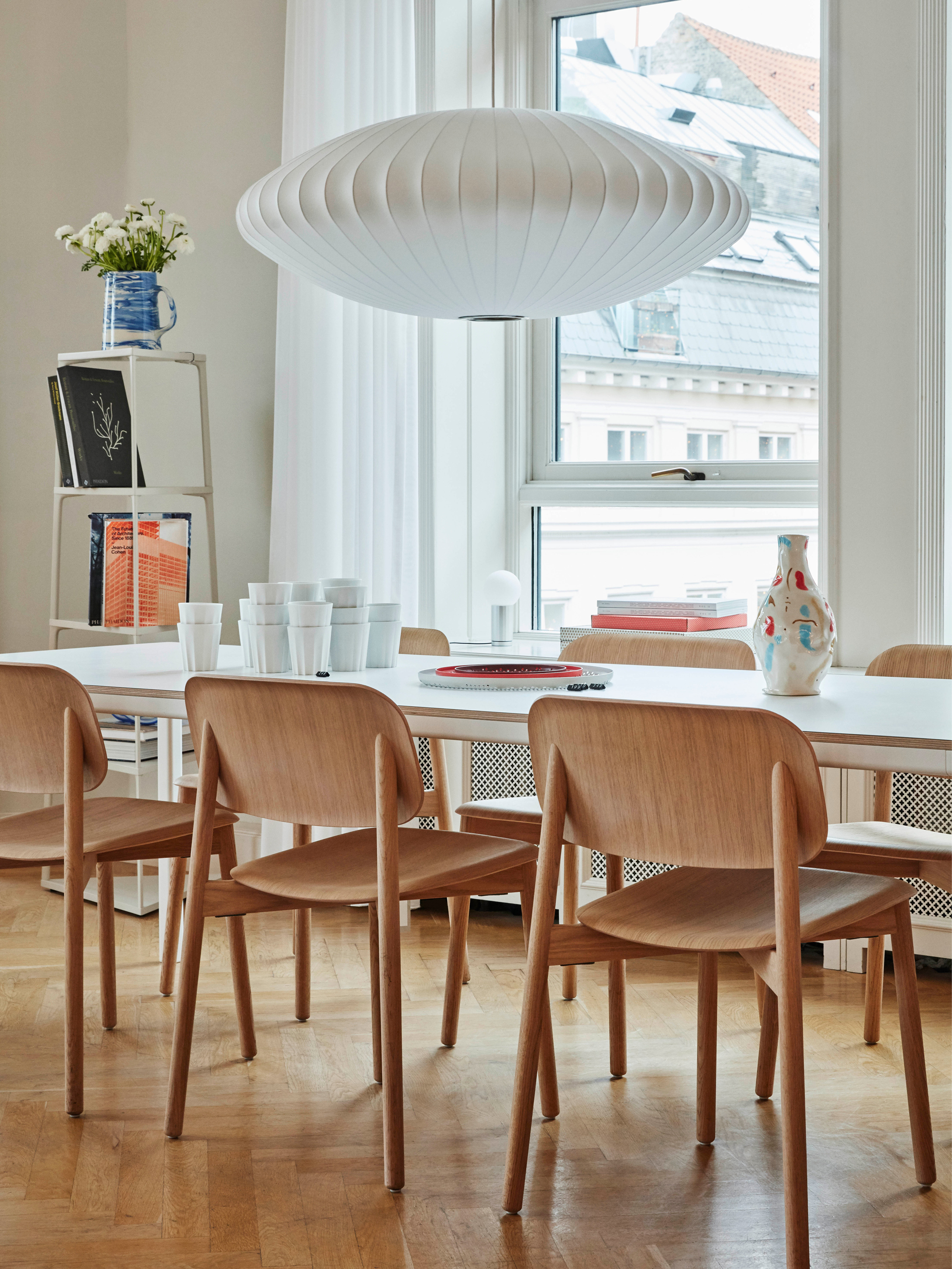 36076 4147e27432 Soft Edge 12 Wb Lacquer Oak T12 Table White Laminate Nelson Saucer Bubble Pendant L Portrait