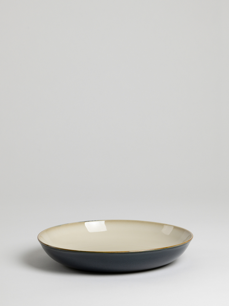 Terres de Rêves - Pasta Plate - Misty Grey/Dark Blue