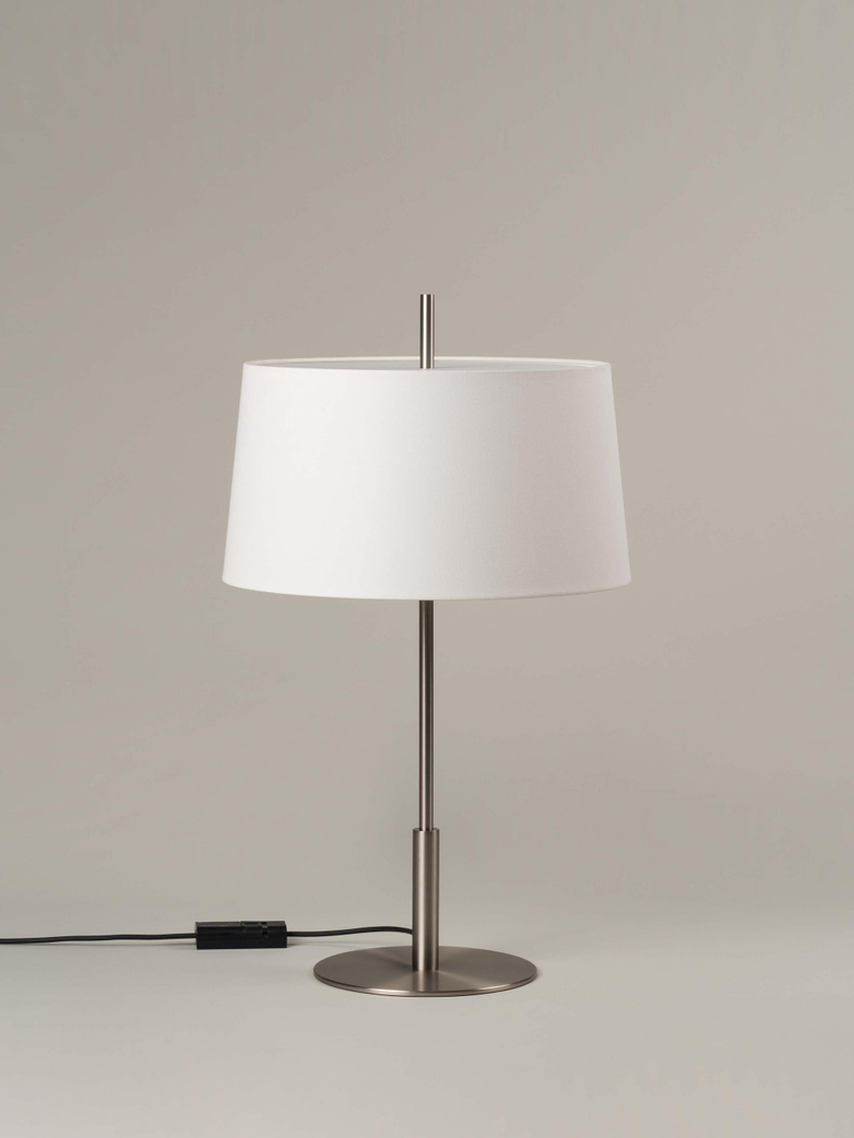 Diana Table Lamp - White Linen/Satin Nickel