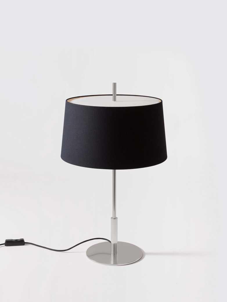 Diana Table Lamp - Black Linen/Satin Nickel