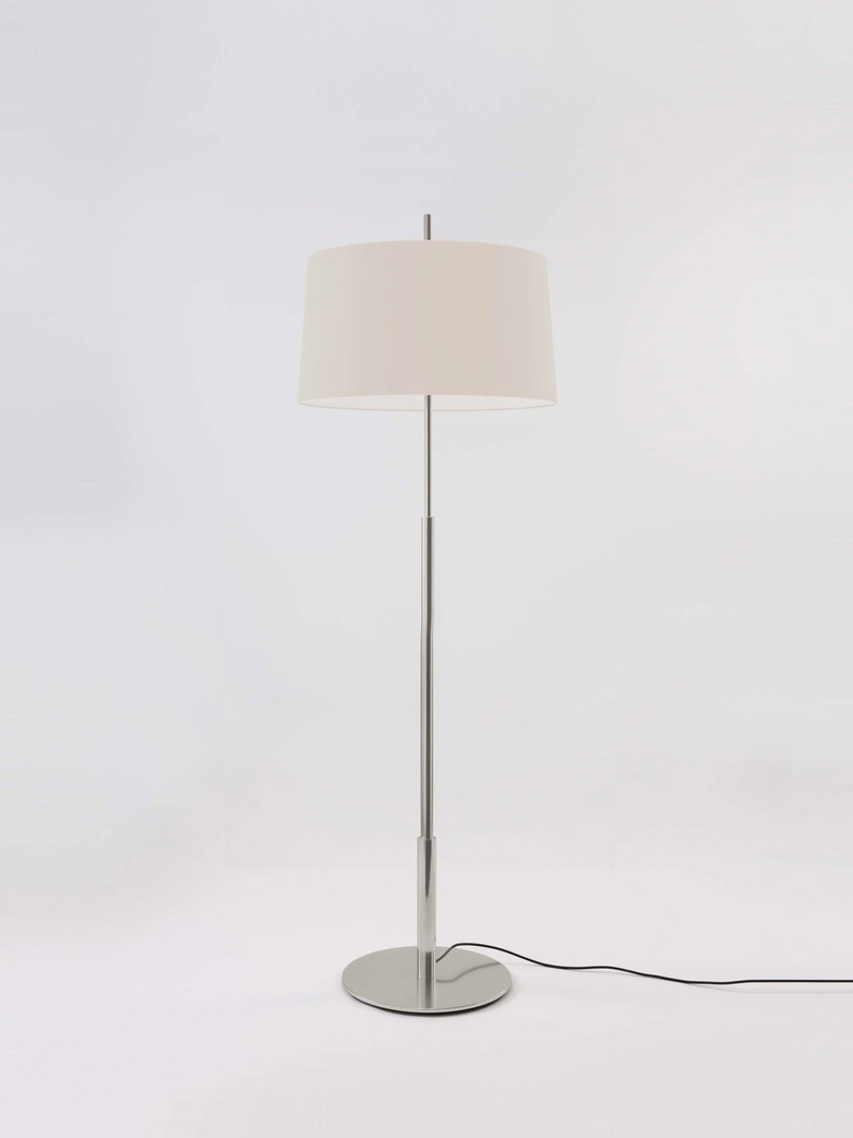 Diana Floor Lamp - White Linen/Satin Nickel