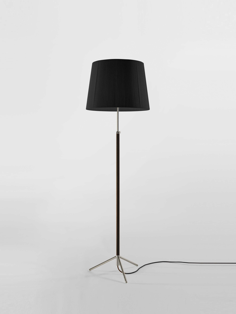 Pie De Salón G1 Floor Lamp - Chrome/Black Ribbon