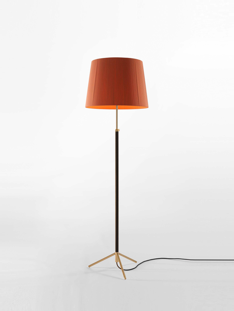 Pie De Salón G1 Floor Lamp - Brass/Terracotta Raw Color Ribbon