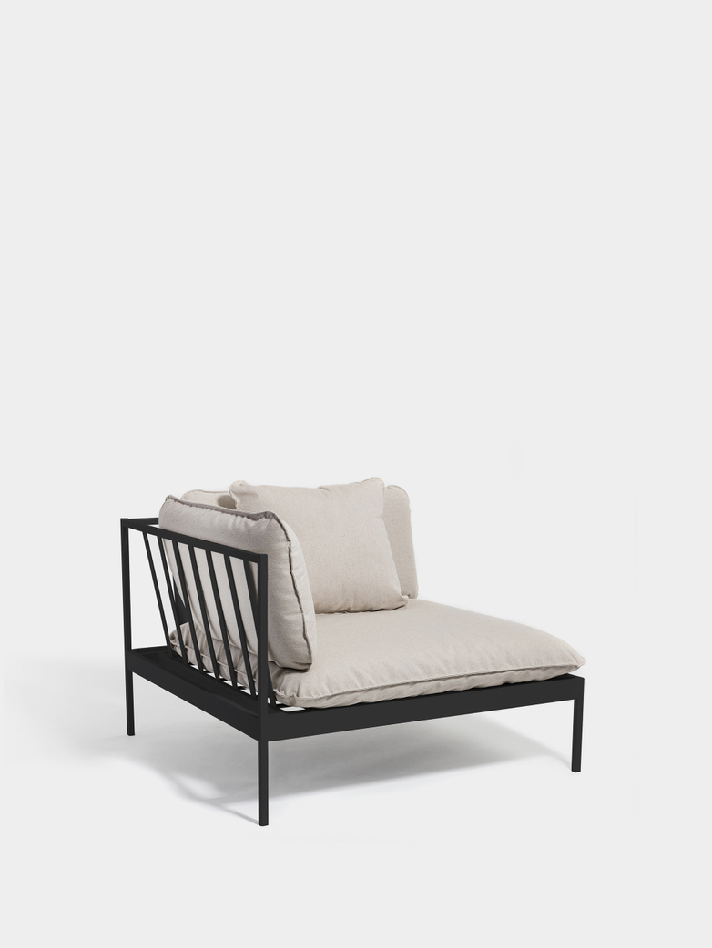 Bönan Lounge End/Corner - Dark Grey Frame/Light Grey Ashe