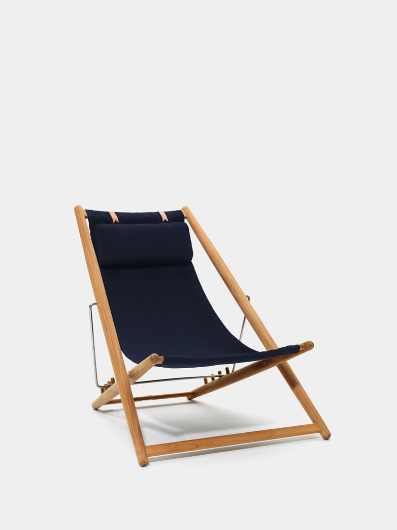 H55 Lounge Chair - Teak/Navy Blue