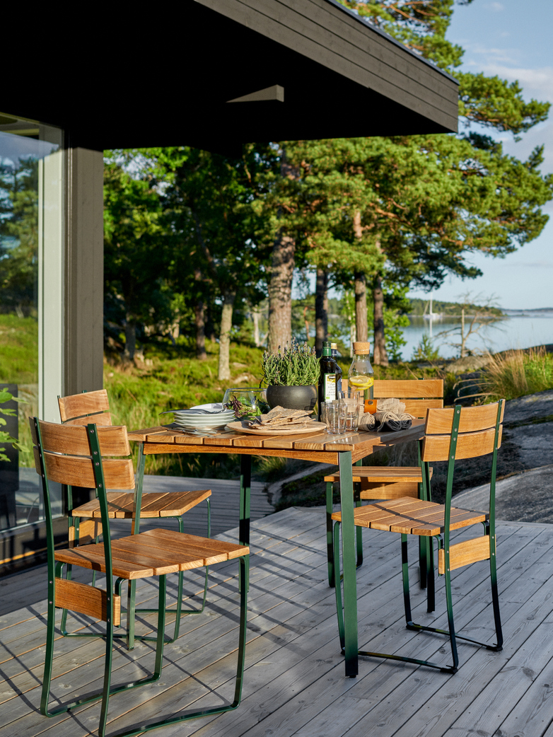Kerteminde Table 80 cm - Teak/Green
