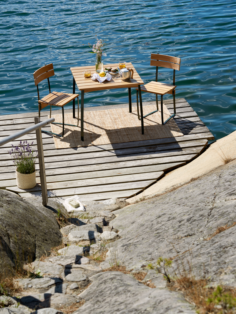 Kerteminde Table 80 cm - Teak/Green