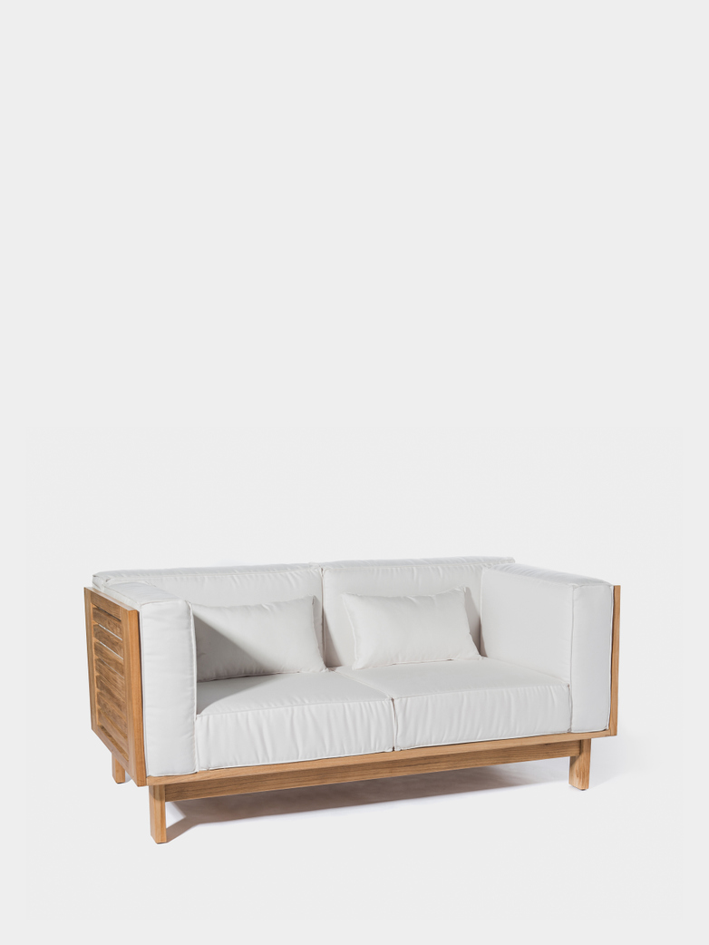Skanör 2-Seater Sofa - Teak/White