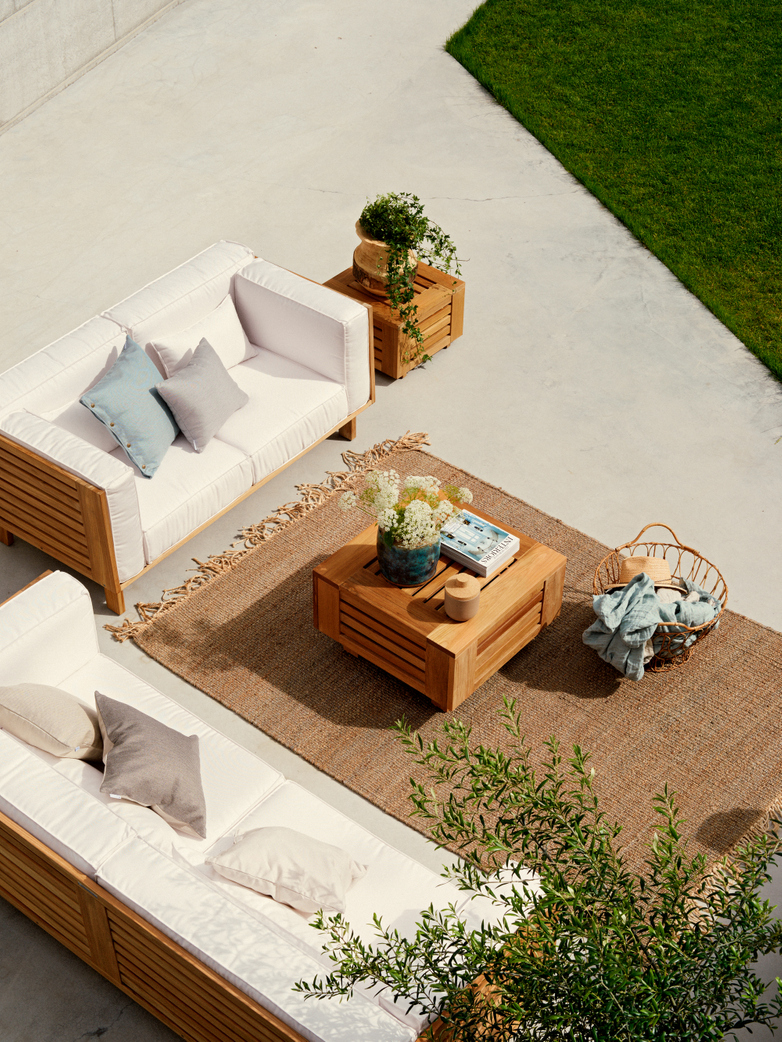 Skanör 3-Seater Sofa - Teak/White