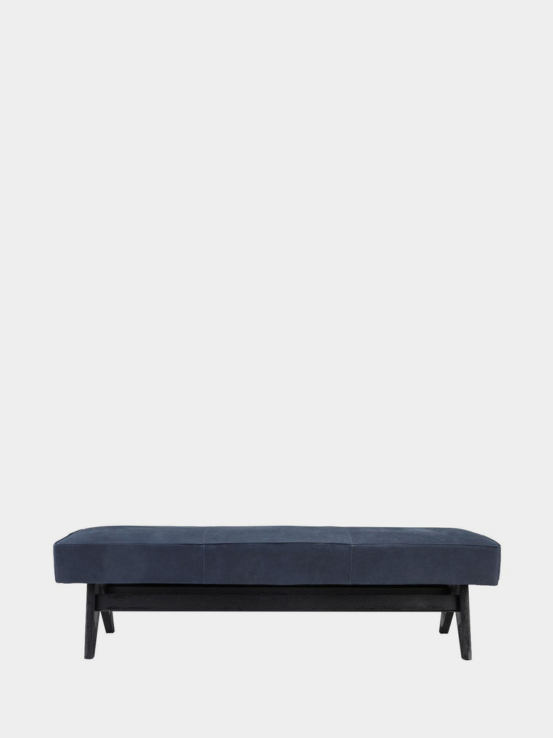 Accadia Bench - Black Oak/Blue Nubuck