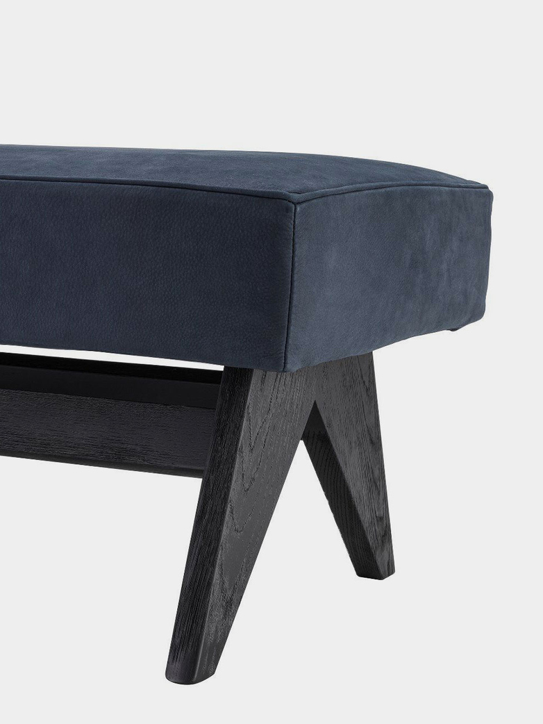 Accadia Bench - Black Oak/Blue Nubuck