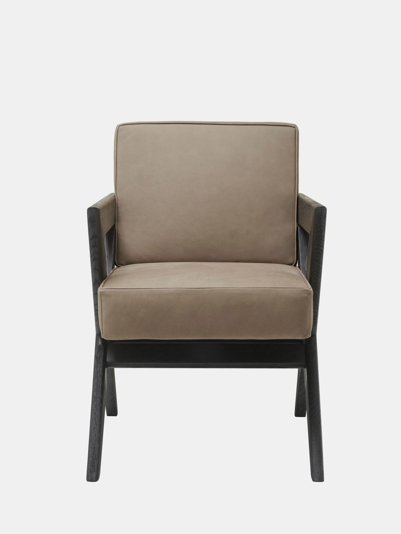 Accadia Dining Chair - Black Oak/Beige Nubuck