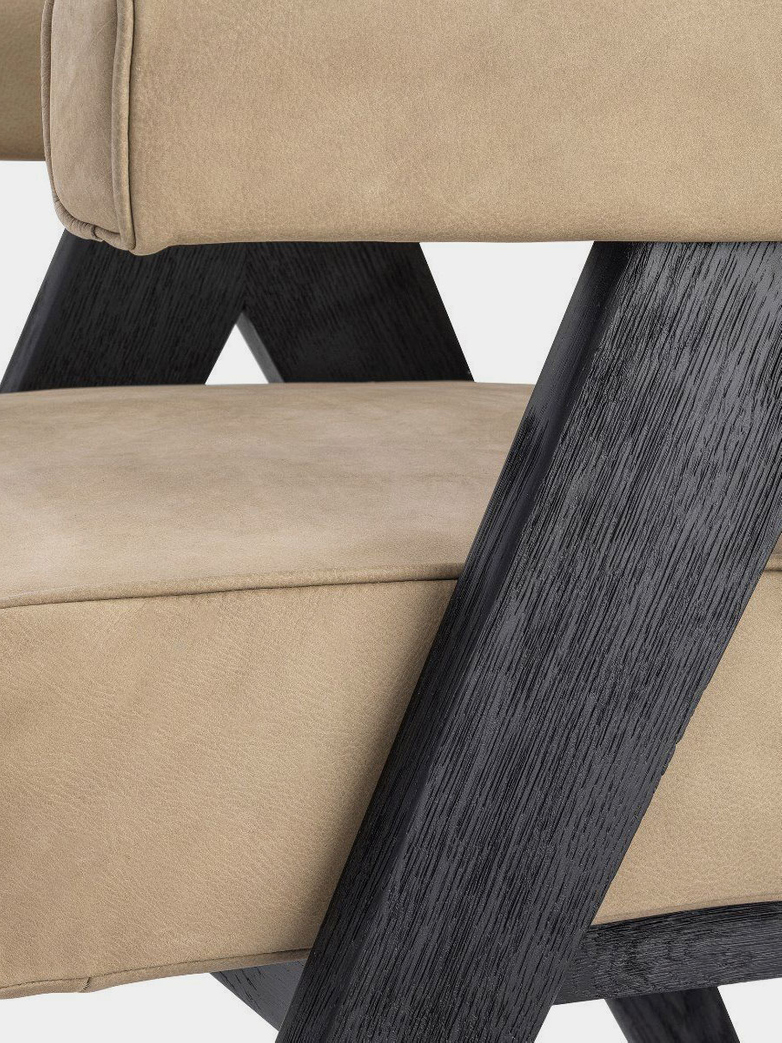 Puglia Dining Chair - Black Oak/Beige nubuck