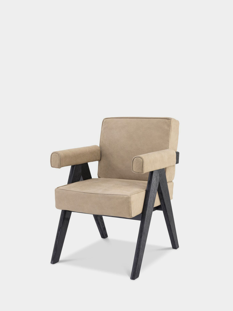 Puglia Dining Chair - Black Oak/Beige nubuck