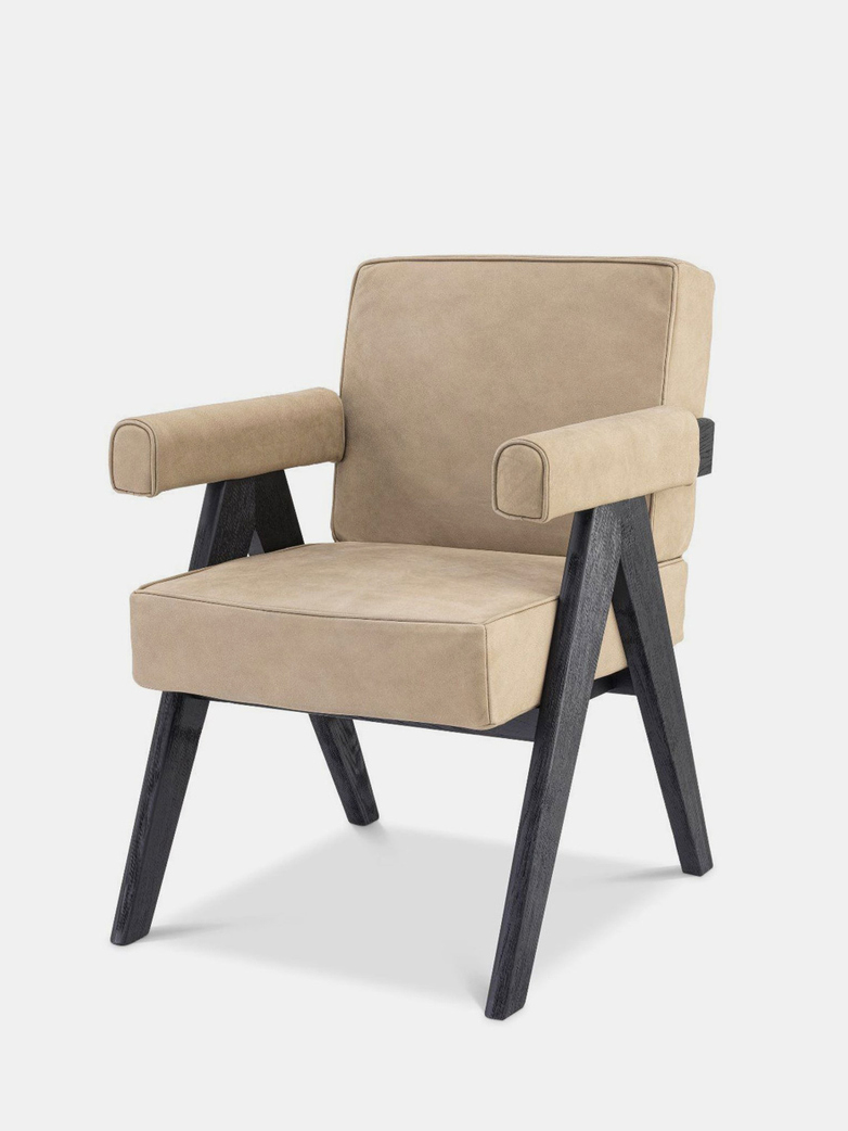 Puglia Dining Chair - Black Oak/Beige nubuck