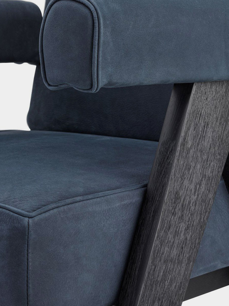 Puglia Dining Chair - Black Oak/Blue Nubuck