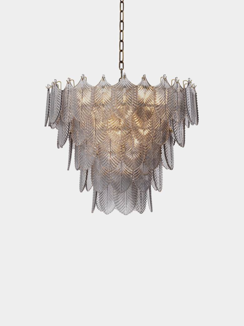 Valence Chandelier - Brushed Brass/Smoke Glass