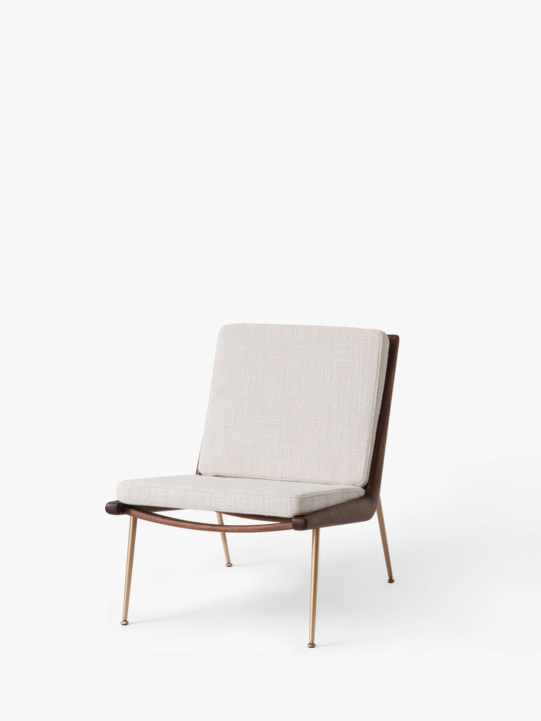 Boomerang HM1 Lounge Chair - Walnut - Loop Cream