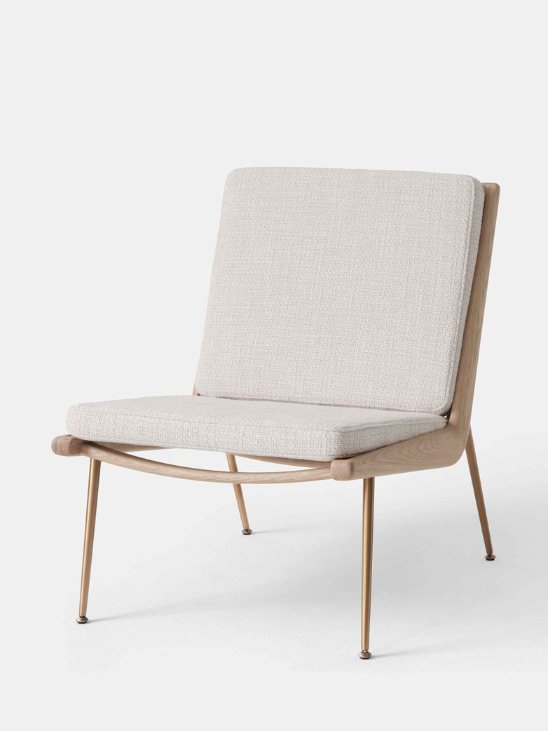 Boomerang HM1 Lounge Chair - Soaped Oak - Loop Cream
