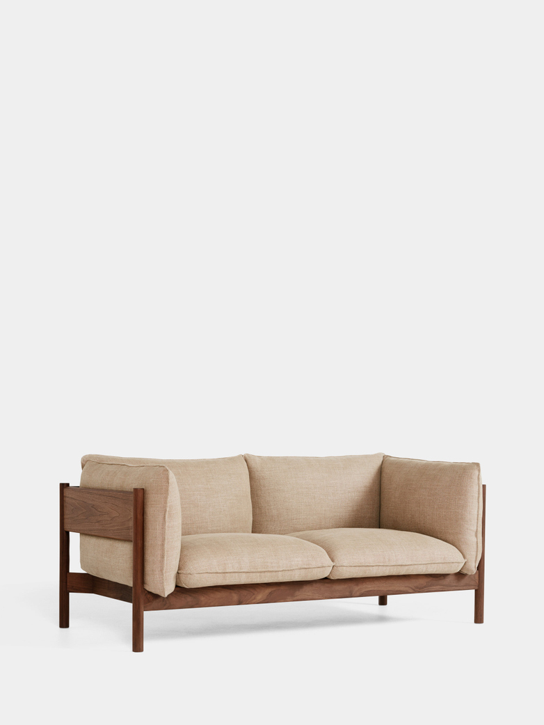 Arbour 2 Seater - Walnut - Linen Grid Dark Beige
