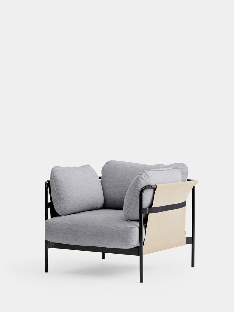 CAN Armchair - Black Frame/Natural Canvas - Surface 120