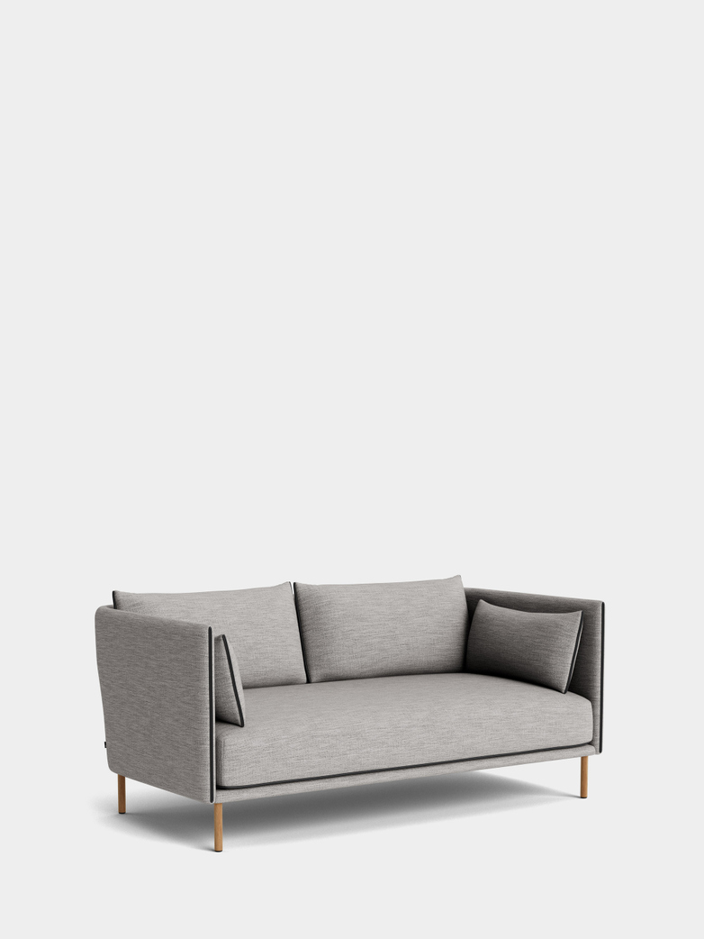 Silhouette Sofa 2-Seater - Ruskin 33/Black Leather Piping