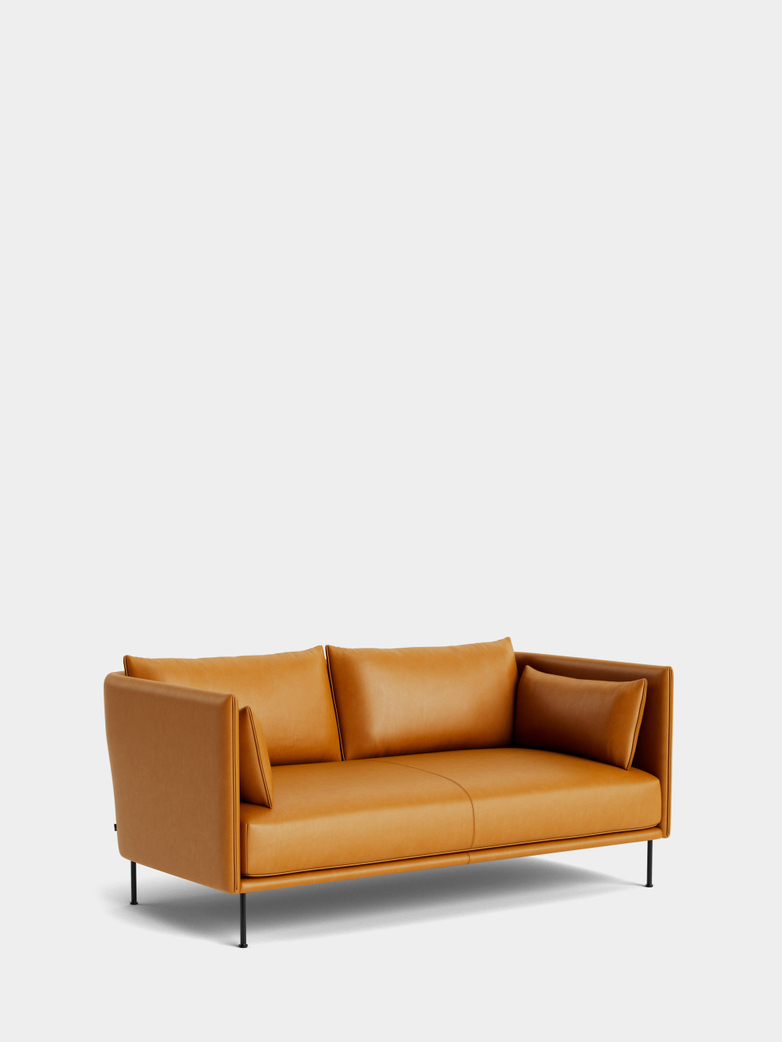 Silhouette Sofa 2-Seater - Cognac Leather/Cognac Leather Piping