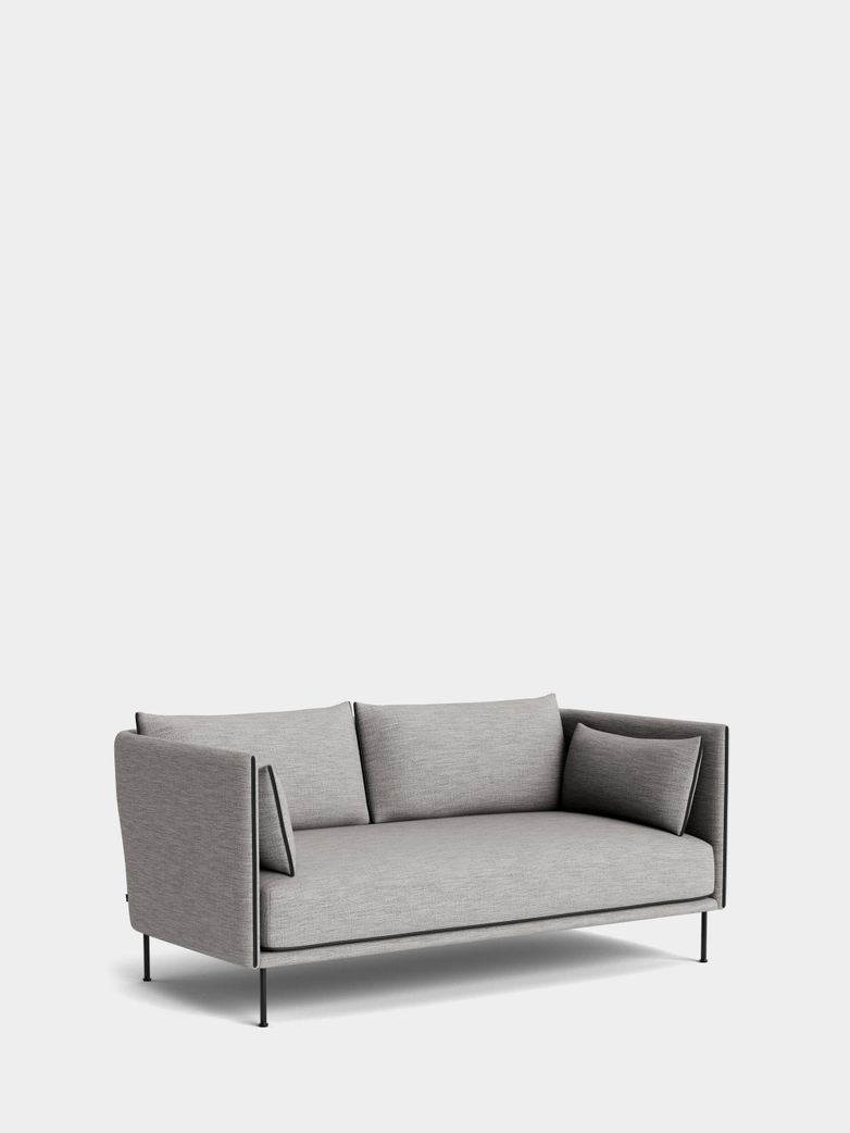 Silhouette Sofa 2- Seater - Ruskin 33/Black Leather Piping