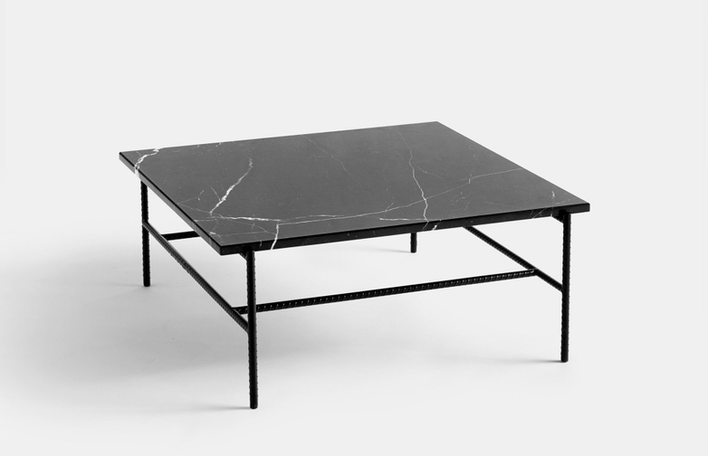 Rebar Square Coffee Table 80 cm - Black