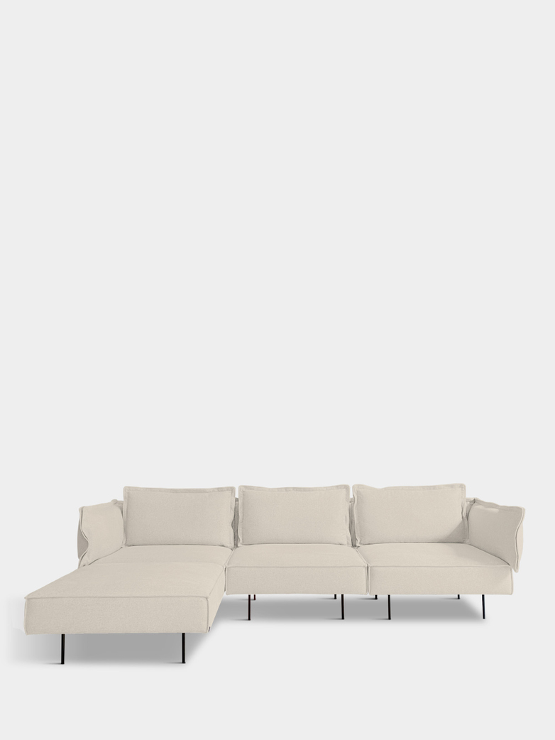 Moular Sofa 3-Seater with Chaise Lounge - Chalk