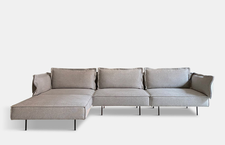Moular Sofa 3-Seater with Chaise Lounge - Concrete