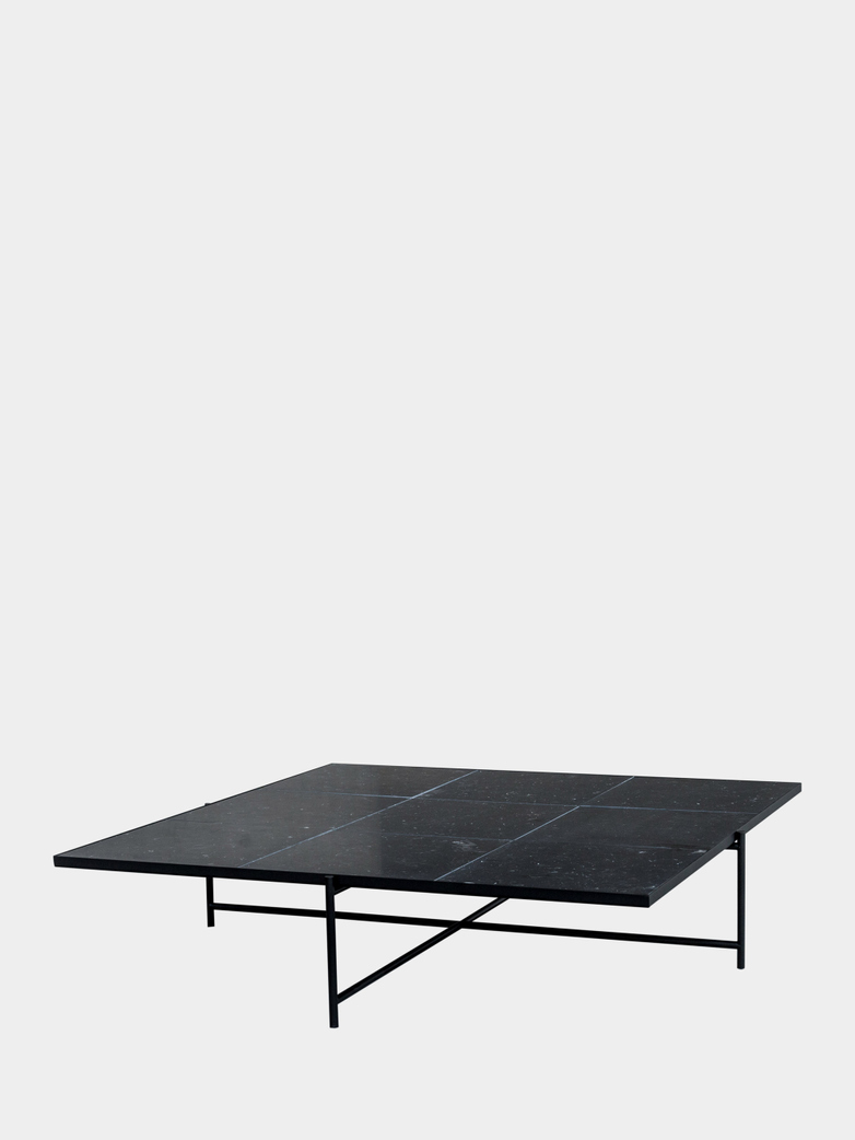 Coffee Table 140 - Black Marble - Black Frame