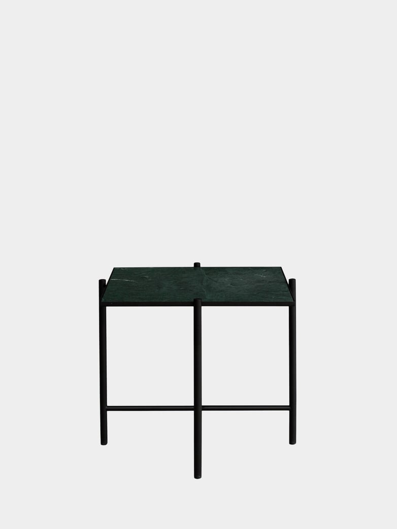 Side Table - Green Marble - Black Frame