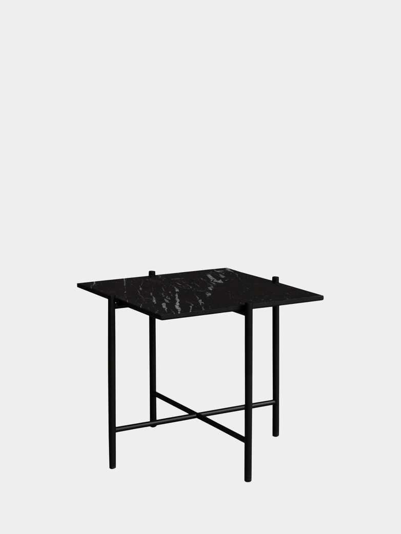 Side Table - Black Marble - Black Frame