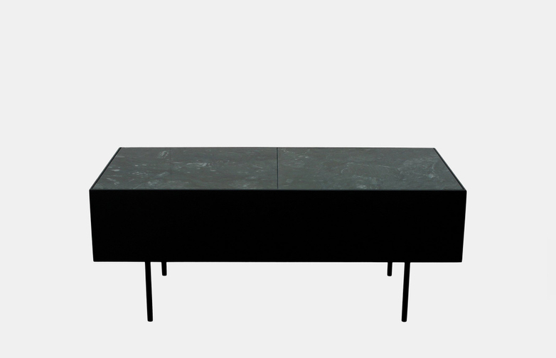 Accent Table - Green Marble - Black Frame