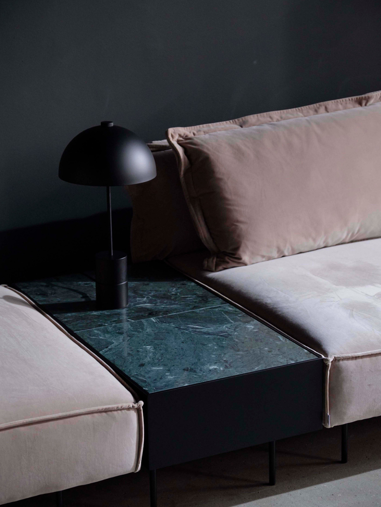 Accent Table - Green Marble - Black Frame