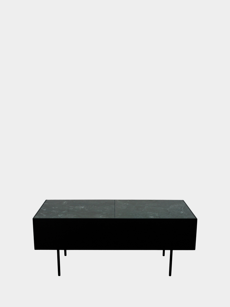 Accent Table - Green Marble - Black Frame