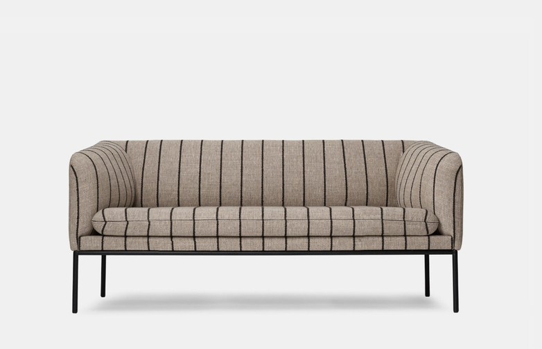 Turn Sofa 2-Seater - Pasadena Sand Black - Black Frame