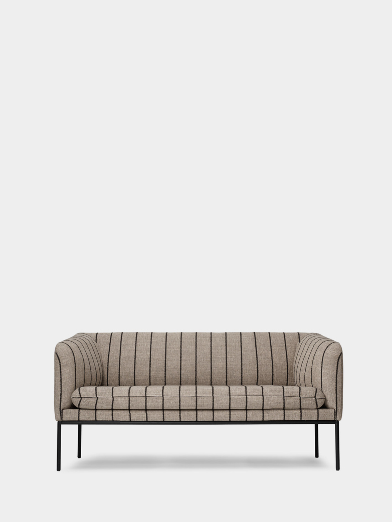 Turn Sofa 2-Seater - Pasadena Sand Black - Black Frame