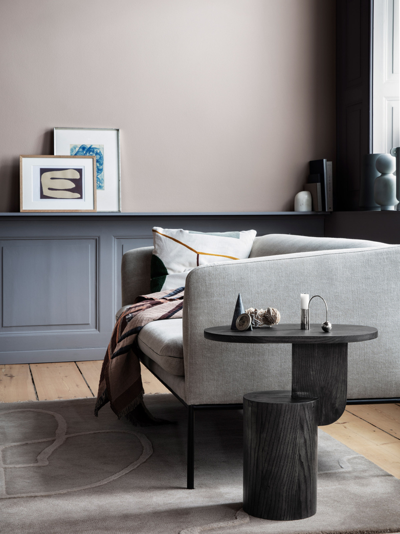 Turn Sofa 2-Seater - Fiord 171 Dark Grey - Black Frame
