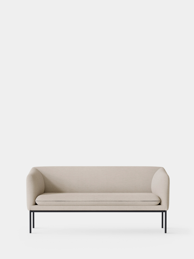 Turn Sofa 2-Seater - Boucle Off White - Black Frame