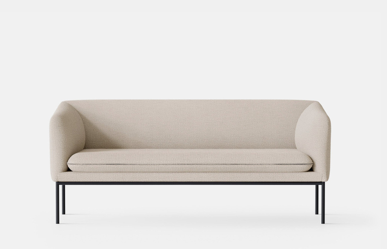 Turn Sofa 2-Seater - Boucle Off White - Black Frame
