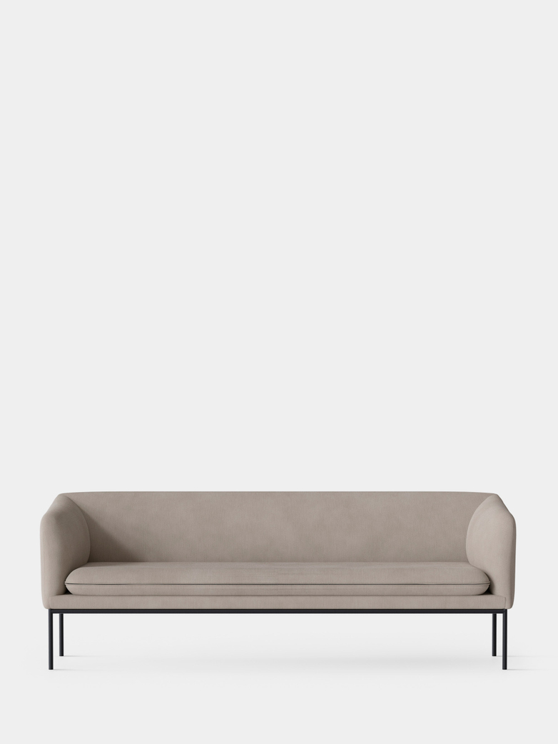 Turn Sofa 3-Seater - Cotton Linen Natural - Black Frame