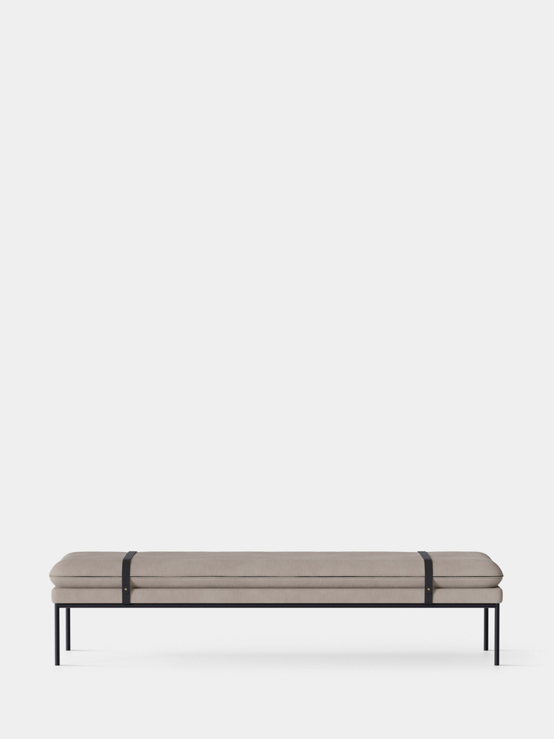 Turn Daybed - Cotton Linen Natural - Black Frame - Black Straps