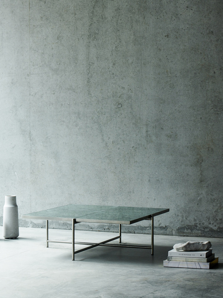 Coffee Table 90 - Green Marble - Black