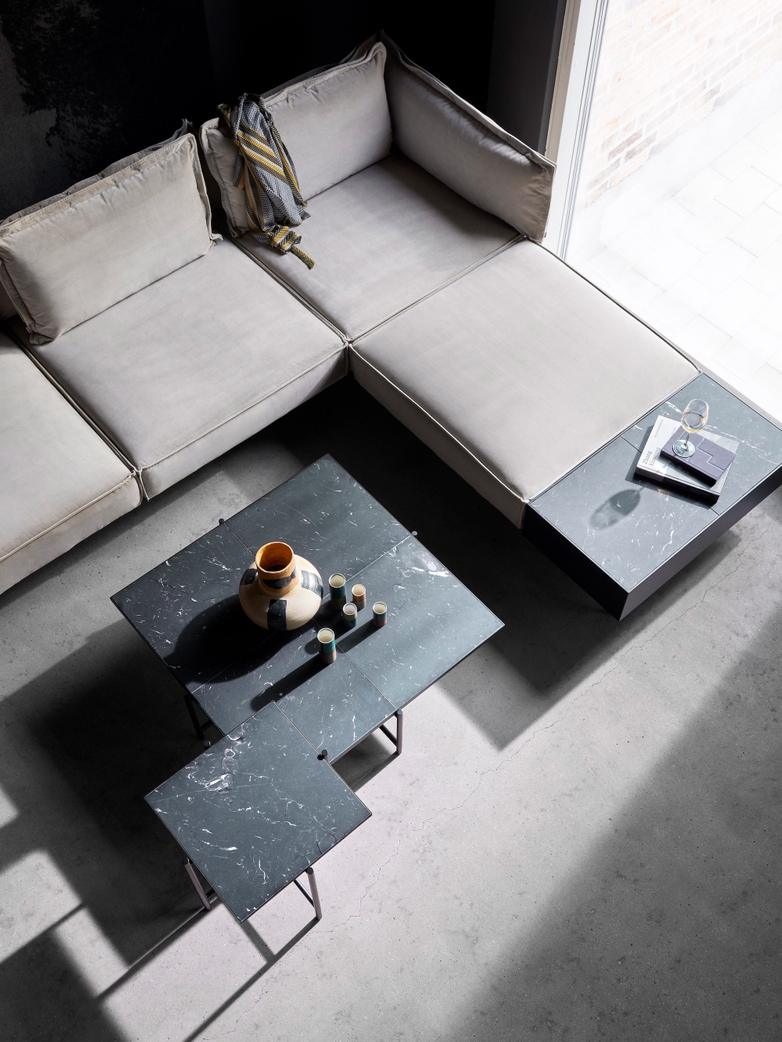 Coffee Table 90 - Black Marble - Black