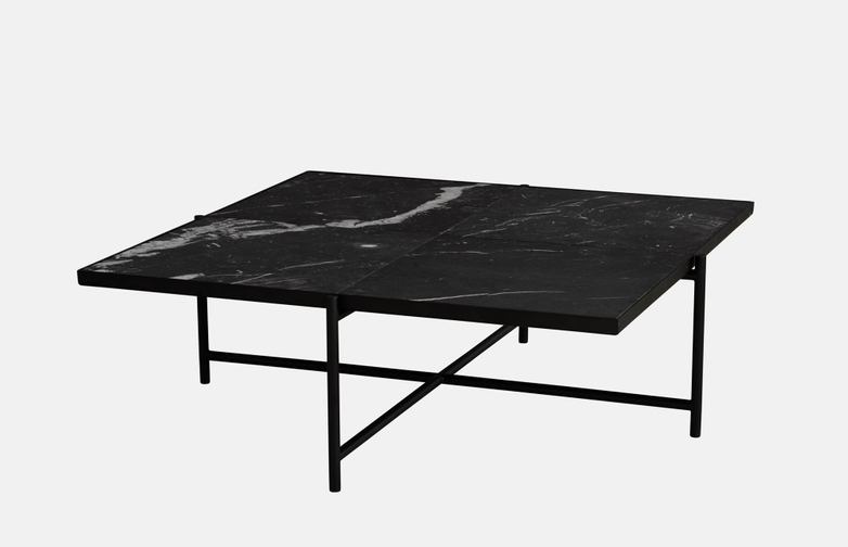 Coffee Table 90 - Black Marble - Black