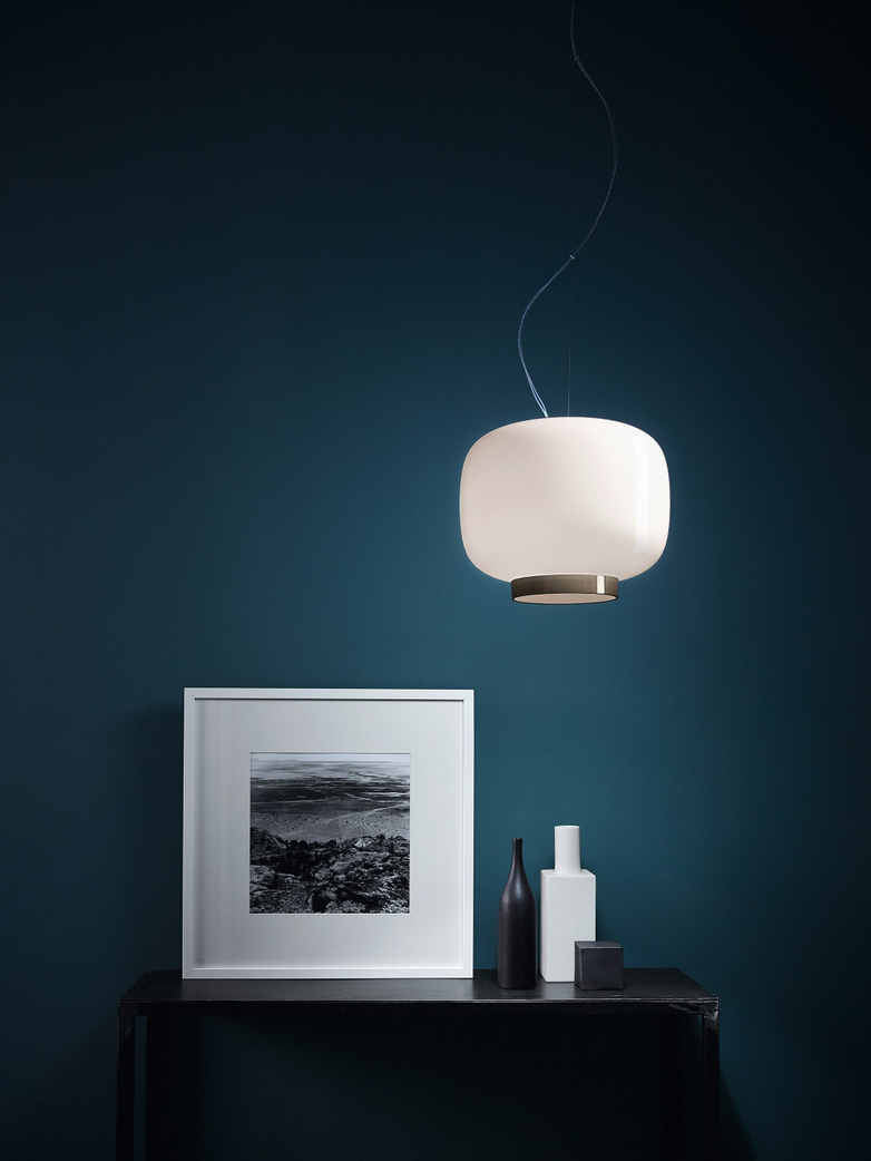 Chouchin 3 Reverse LED Pendant - White/Grey