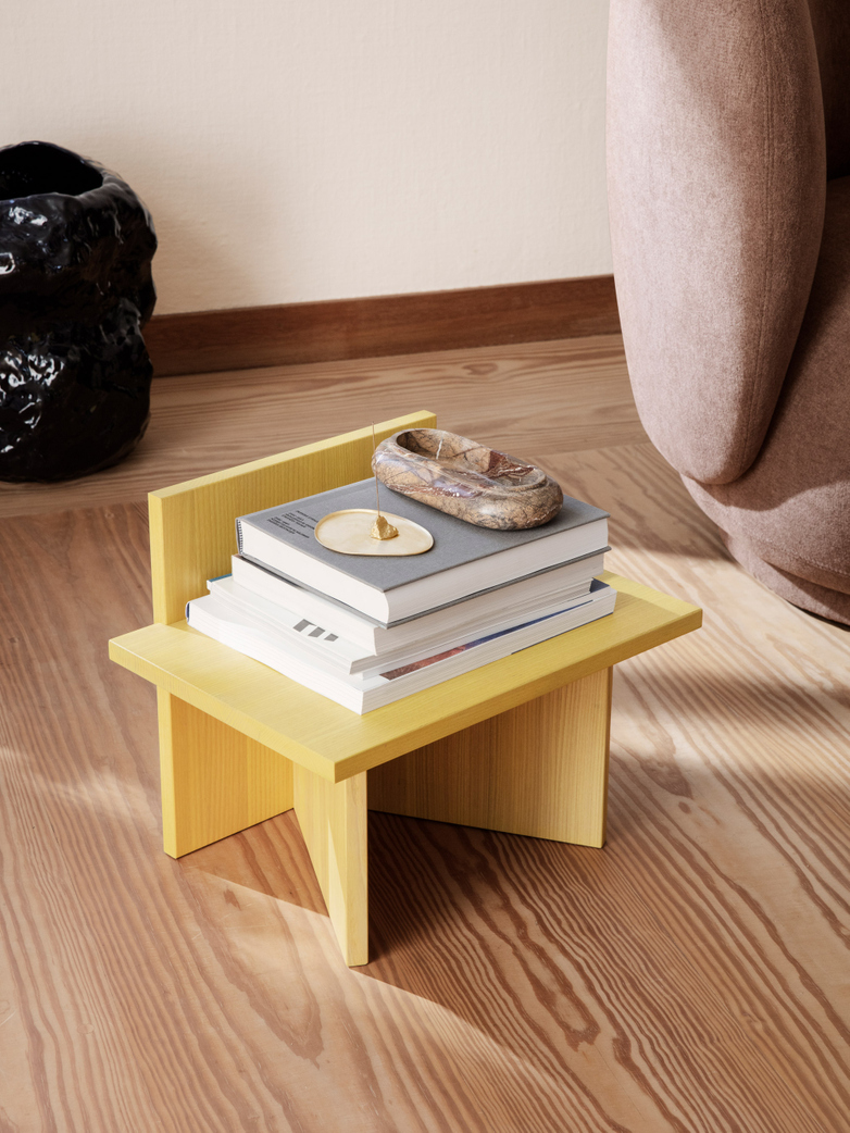 Oblique Stool - Yellow Stained Ash